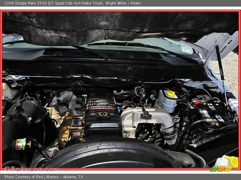 Bright White / Khaki 2006 Dodge Ram 3500 SLT Quad Cab 4x4 Stake Truck