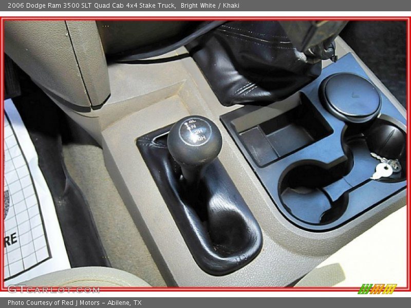 Bright White / Khaki 2006 Dodge Ram 3500 SLT Quad Cab 4x4 Stake Truck