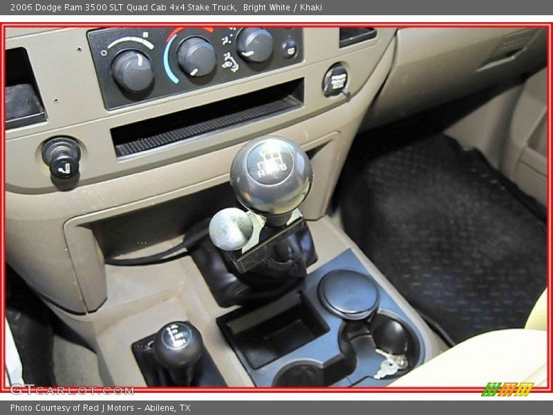 Bright White / Khaki 2006 Dodge Ram 3500 SLT Quad Cab 4x4 Stake Truck