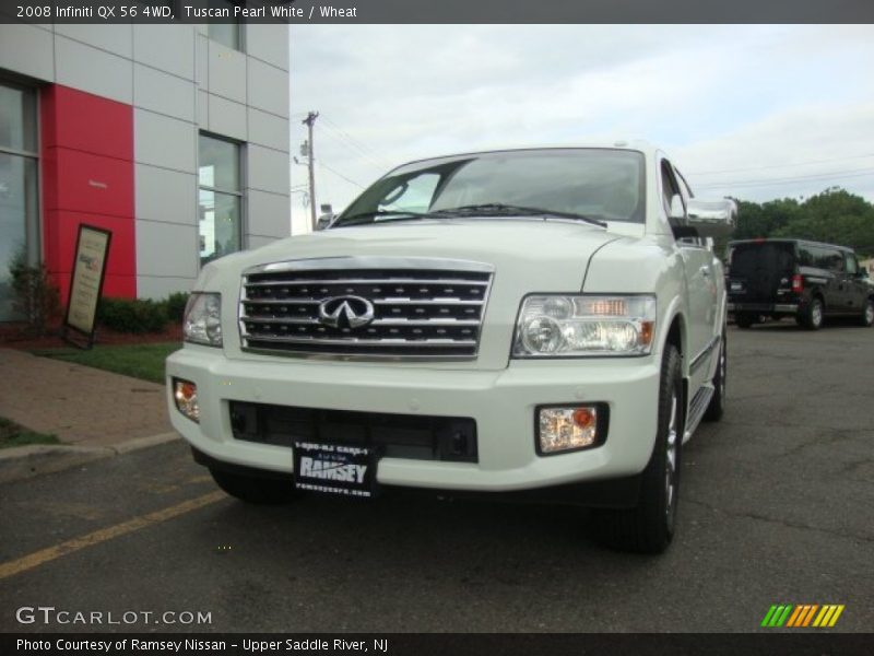 Tuscan Pearl White / Wheat 2008 Infiniti QX 56 4WD