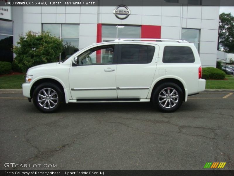 Tuscan Pearl White / Wheat 2008 Infiniti QX 56 4WD