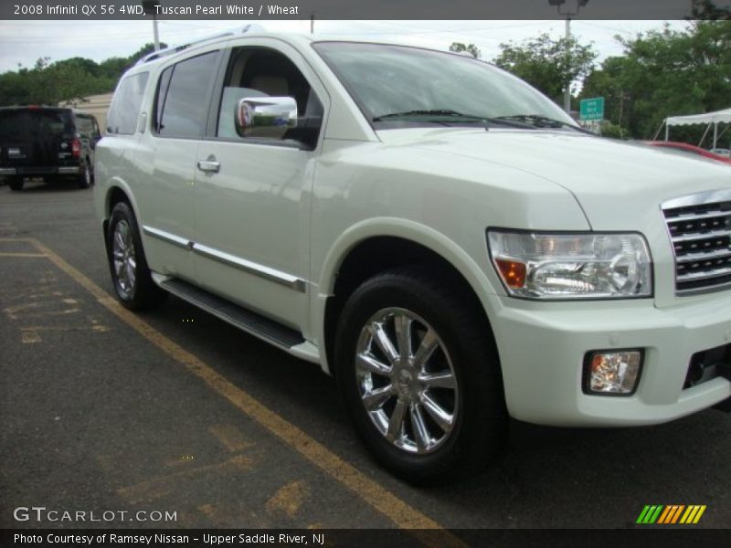 Tuscan Pearl White / Wheat 2008 Infiniti QX 56 4WD