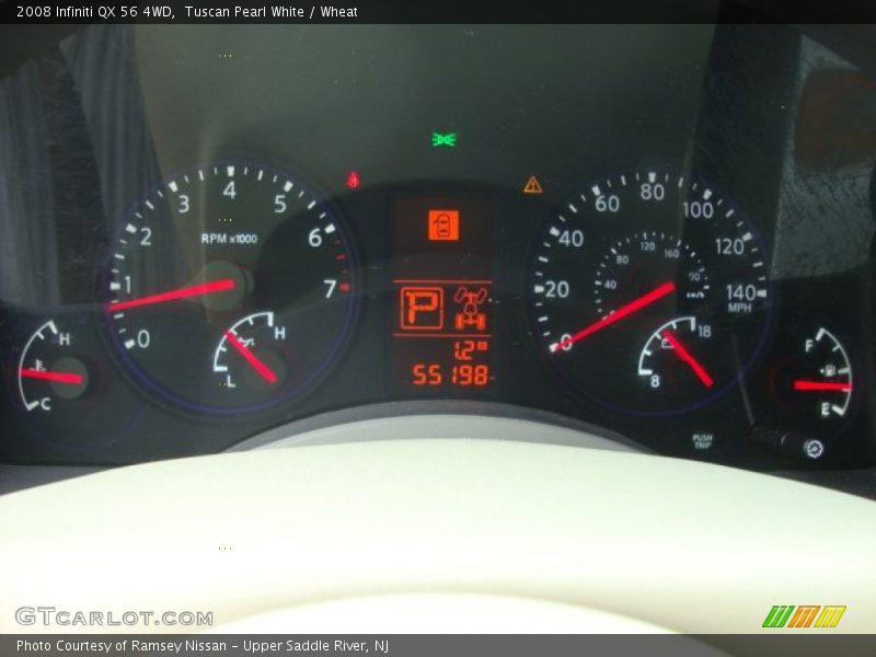 Tuscan Pearl White / Wheat 2008 Infiniti QX 56 4WD