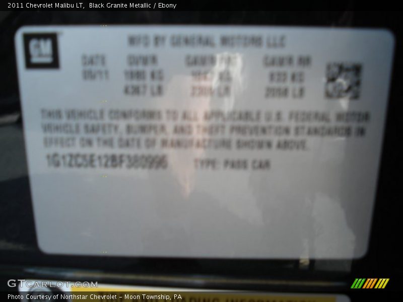 Black Granite Metallic / Ebony 2011 Chevrolet Malibu LT