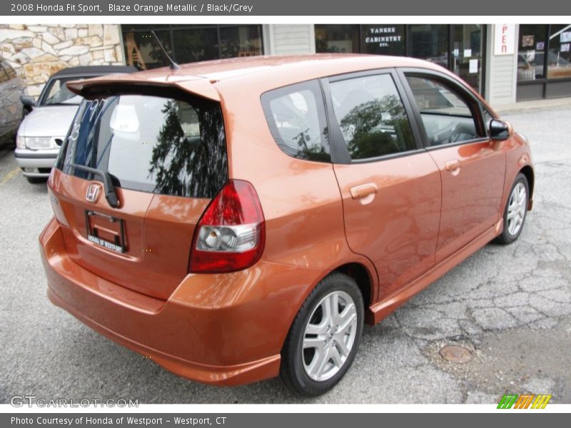 Blaze Orange Metallic / Black/Grey 2008 Honda Fit Sport