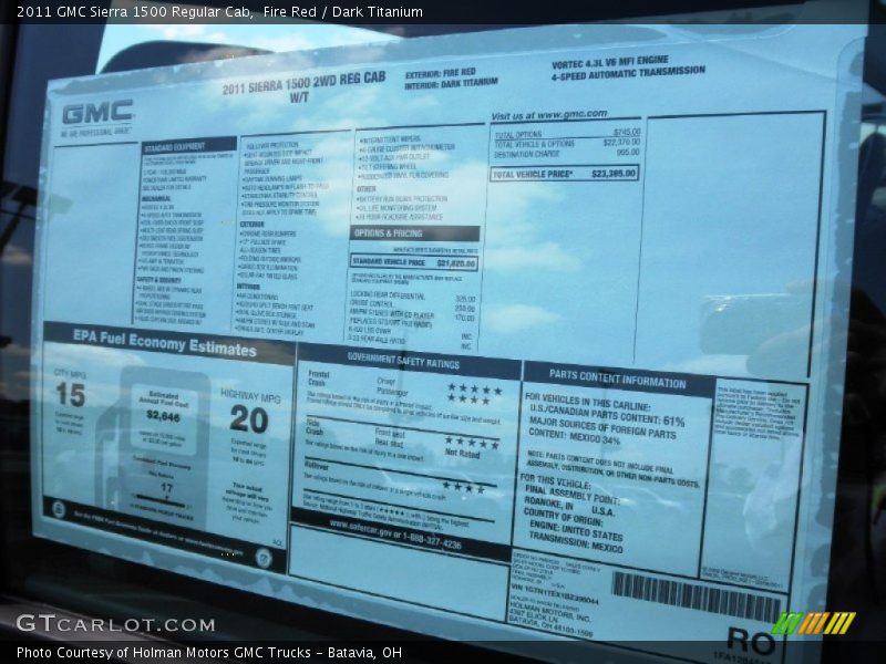 Fire Red / Dark Titanium 2011 GMC Sierra 1500 Regular Cab