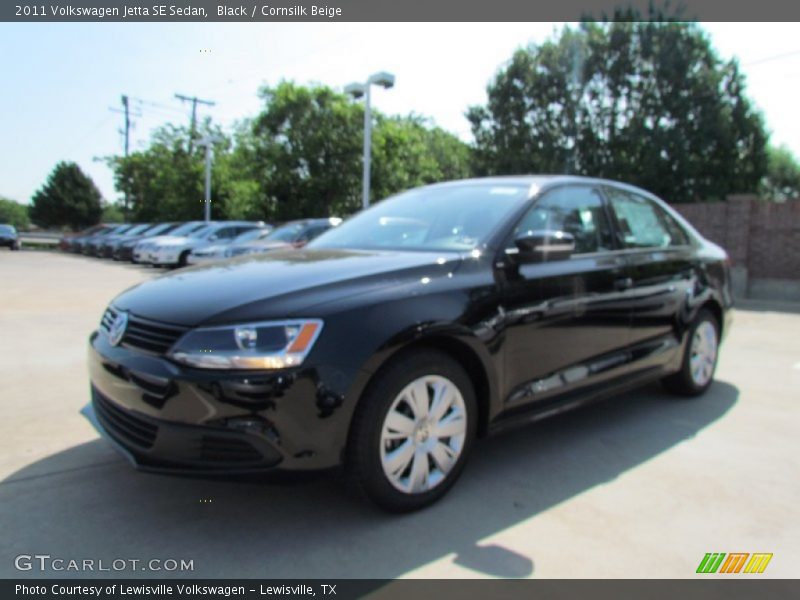Black / Cornsilk Beige 2011 Volkswagen Jetta SE Sedan