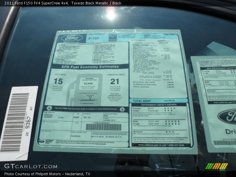 Tuxedo Black Metallic / Black 2011 Ford F150 FX4 SuperCrew 4x4