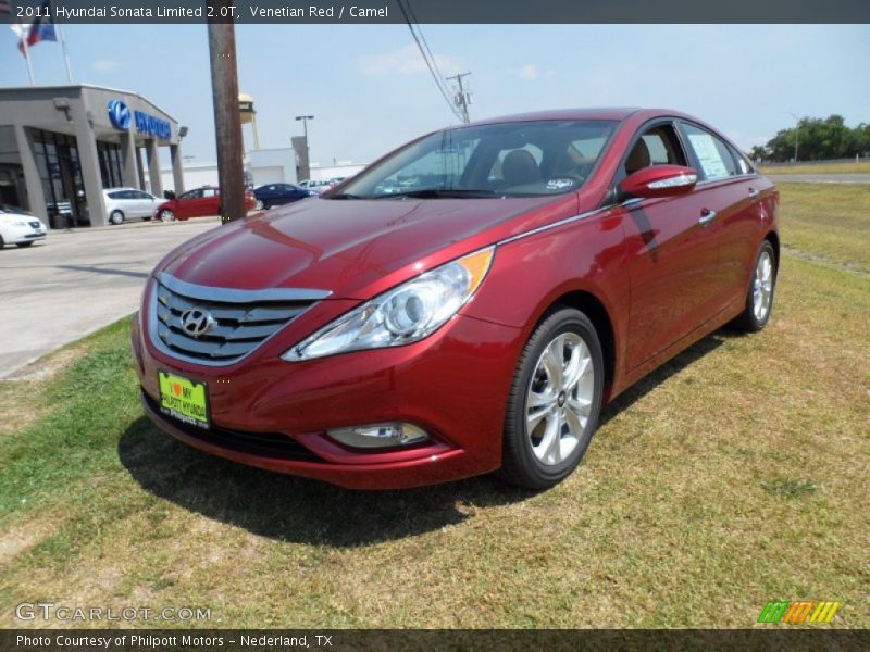 Venetian Red / Camel 2011 Hyundai Sonata Limited 2.0T