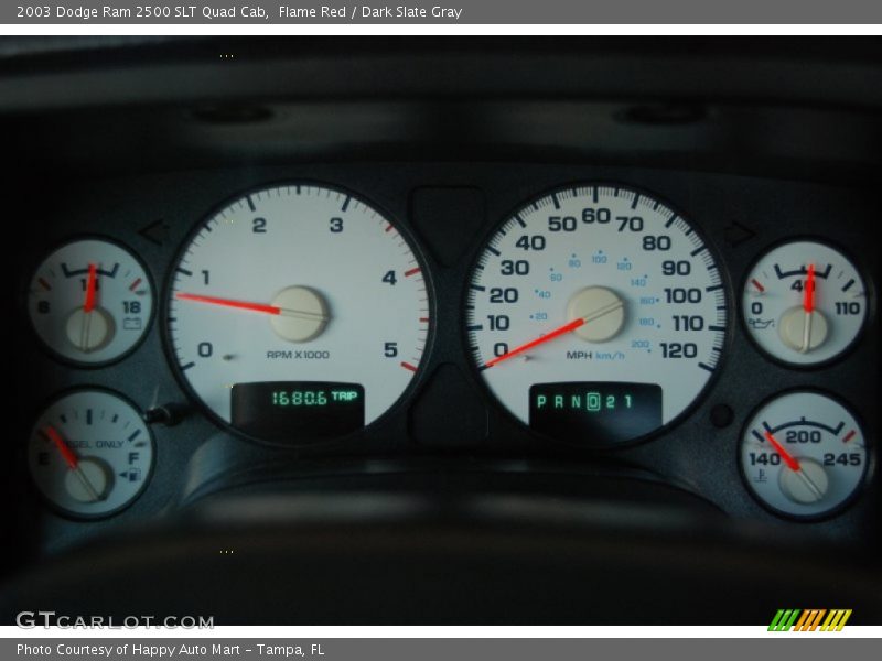 Flame Red / Dark Slate Gray 2003 Dodge Ram 2500 SLT Quad Cab