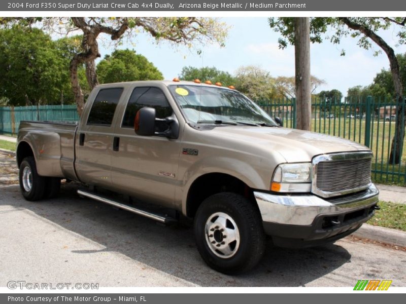 Arizona Beige Metallic / Medium Parchment 2004 Ford F350 Super Duty Lariat Crew Cab 4x4 Dually