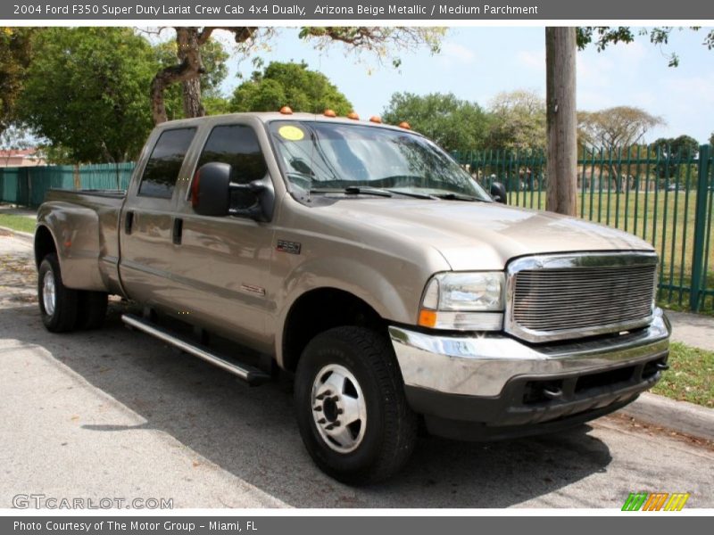 Arizona Beige Metallic / Medium Parchment 2004 Ford F350 Super Duty Lariat Crew Cab 4x4 Dually