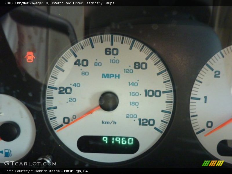 Inferno Red Tinted Pearlcoat / Taupe 2003 Chrysler Voyager LX