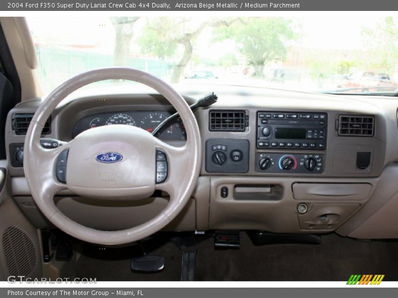 Arizona Beige Metallic / Medium Parchment 2004 Ford F350 Super Duty Lariat Crew Cab 4x4 Dually