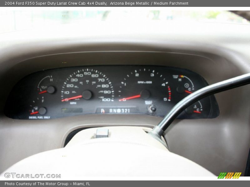 Arizona Beige Metallic / Medium Parchment 2004 Ford F350 Super Duty Lariat Crew Cab 4x4 Dually