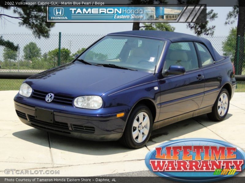 Marlin Blue Pearl / Beige 2002 Volkswagen Cabrio GLX