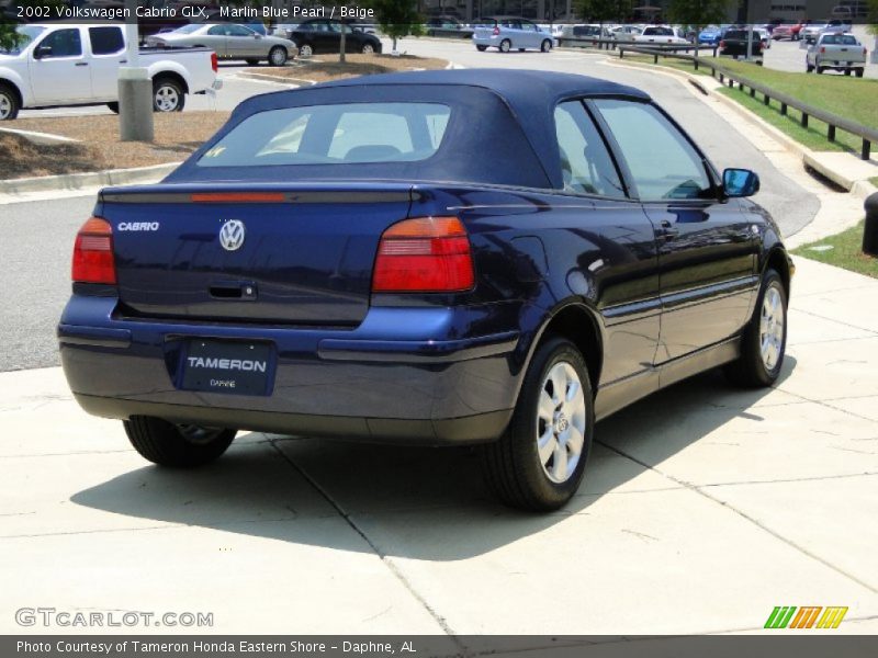 Marlin Blue Pearl / Beige 2002 Volkswagen Cabrio GLX