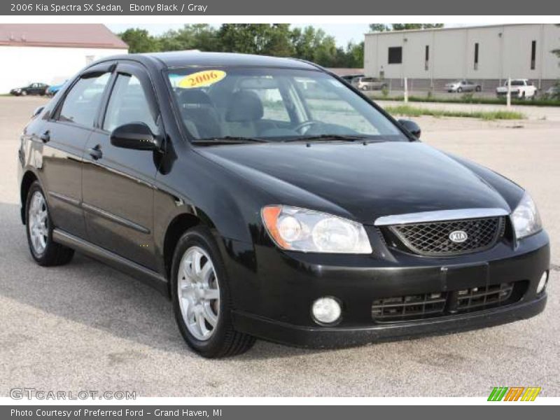Ebony Black / Gray 2006 Kia Spectra SX Sedan