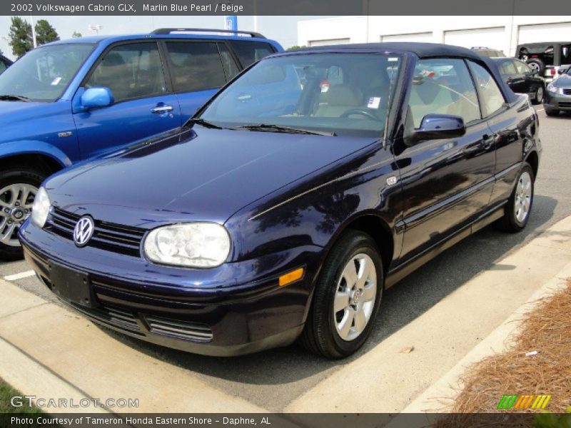 Marlin Blue Pearl / Beige 2002 Volkswagen Cabrio GLX
