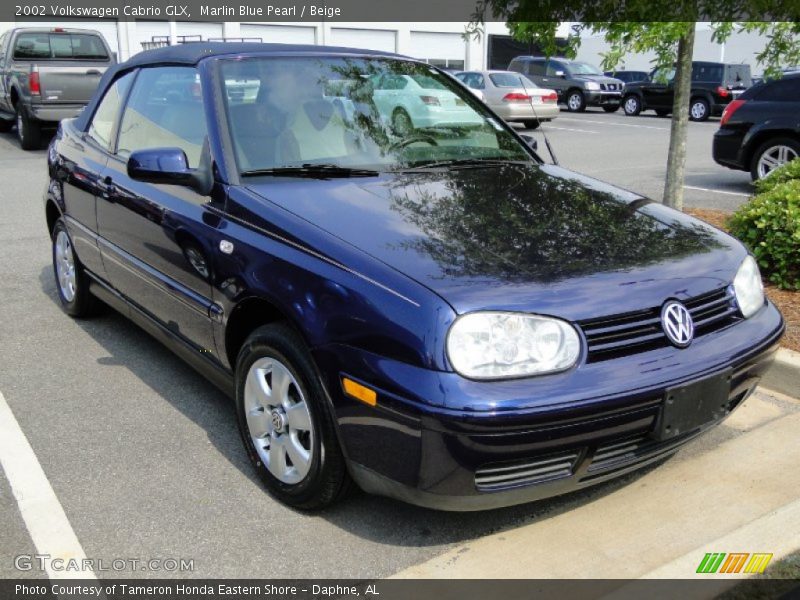 Marlin Blue Pearl / Beige 2002 Volkswagen Cabrio GLX