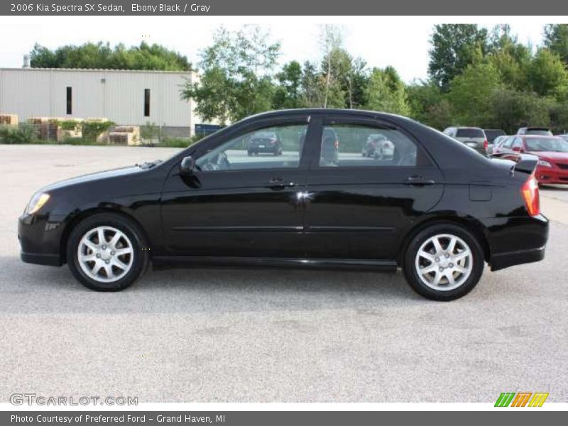 Ebony Black / Gray 2006 Kia Spectra SX Sedan
