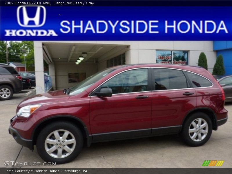 Tango Red Pearl / Gray 2009 Honda CR-V EX 4WD