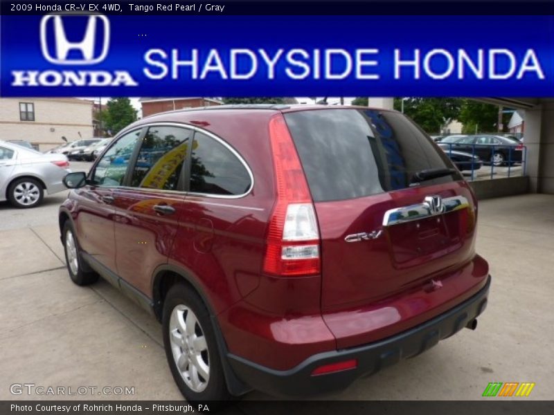 Tango Red Pearl / Gray 2009 Honda CR-V EX 4WD