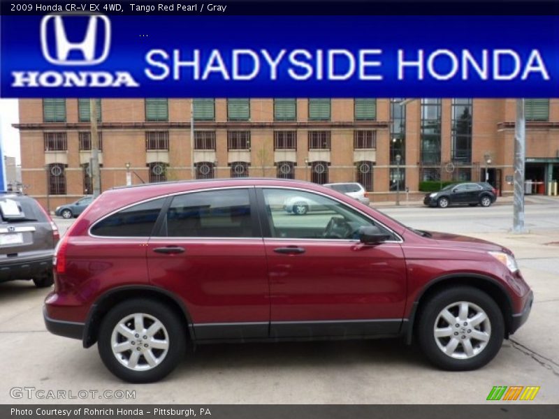 Tango Red Pearl / Gray 2009 Honda CR-V EX 4WD