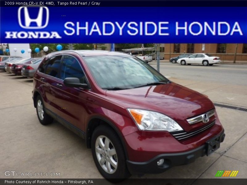 Tango Red Pearl / Gray 2009 Honda CR-V EX 4WD