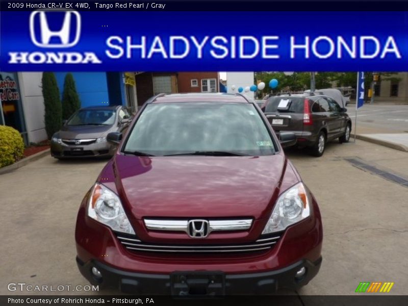 Tango Red Pearl / Gray 2009 Honda CR-V EX 4WD