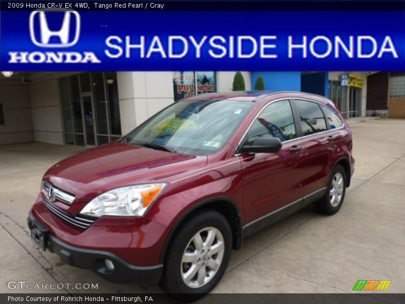 Tango Red Pearl / Gray 2009 Honda CR-V EX 4WD