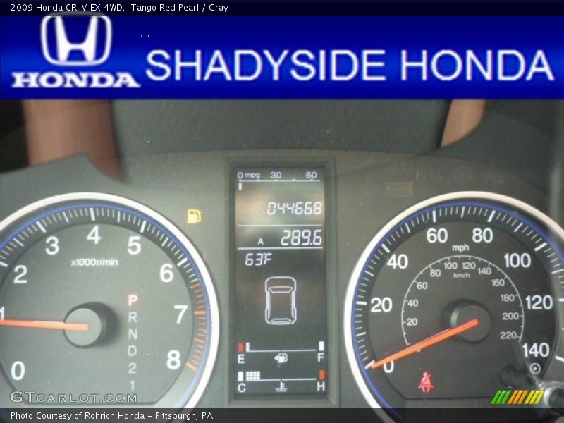 Tango Red Pearl / Gray 2009 Honda CR-V EX 4WD