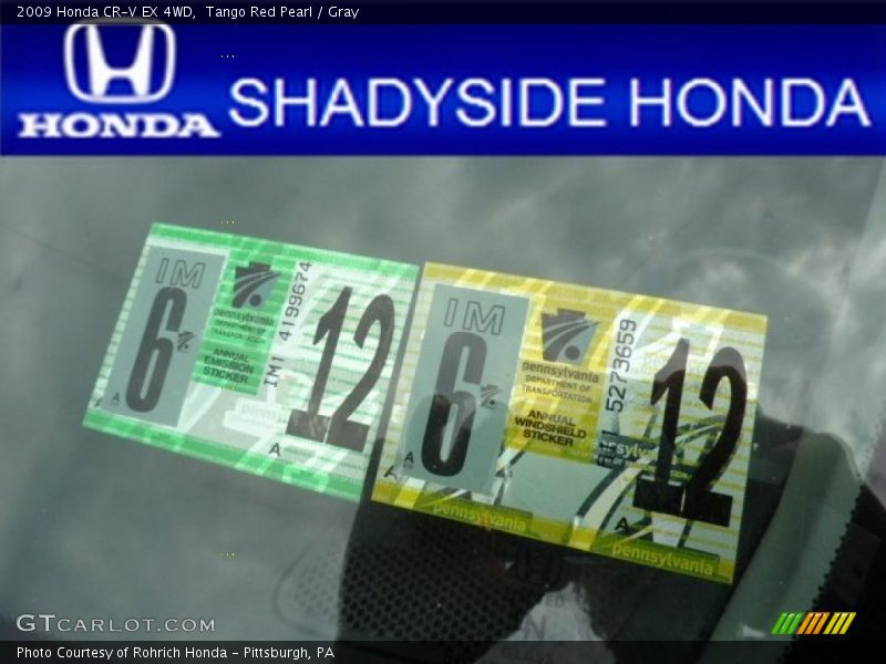 Tango Red Pearl / Gray 2009 Honda CR-V EX 4WD
