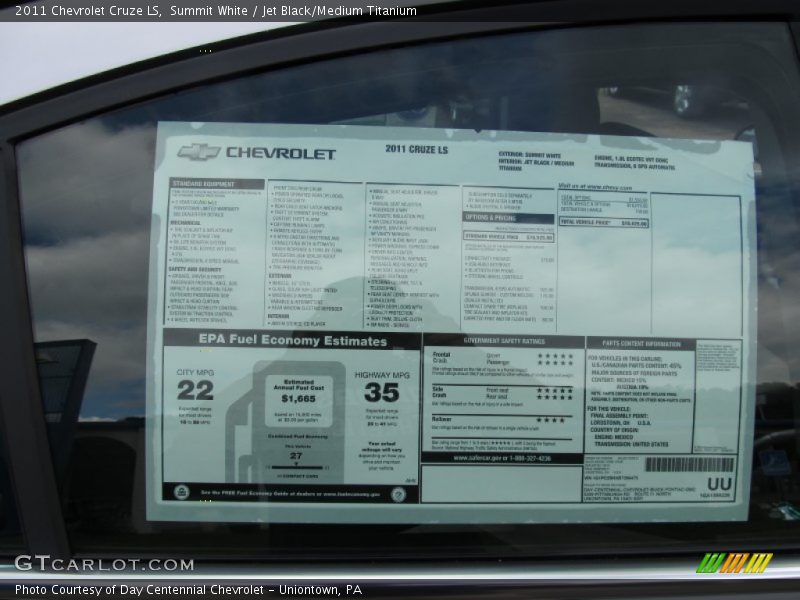 Summit White / Jet Black/Medium Titanium 2011 Chevrolet Cruze LS