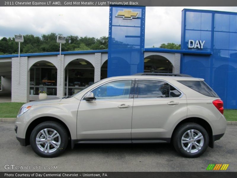 Gold Mist Metallic / Light Titanium/Jet Black 2011 Chevrolet Equinox LT AWD