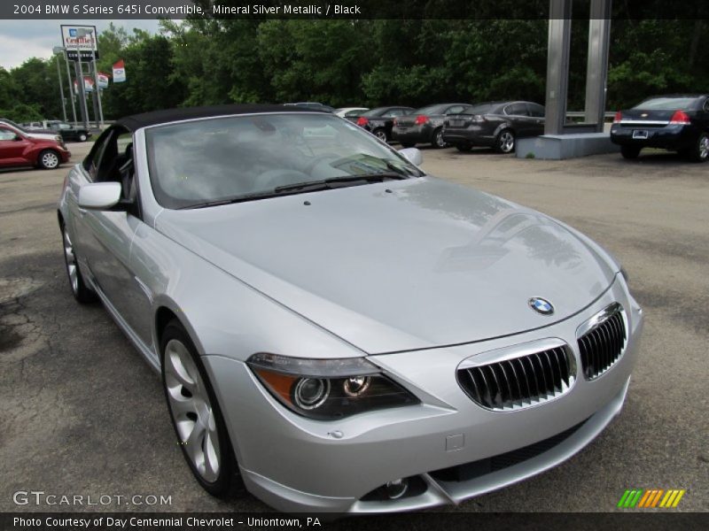 Mineral Silver Metallic / Black 2004 BMW 6 Series 645i Convertible