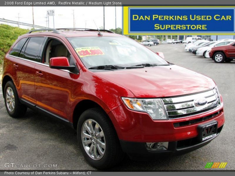 Redfire Metallic / Medium Light Stone 2008 Ford Edge Limited AWD