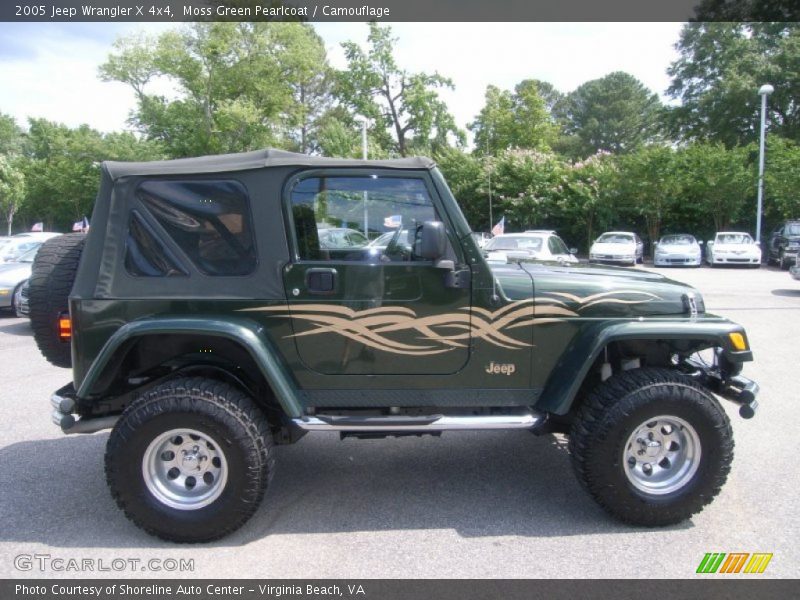 Moss Green Pearlcoat / Camouflage 2005 Jeep Wrangler X 4x4