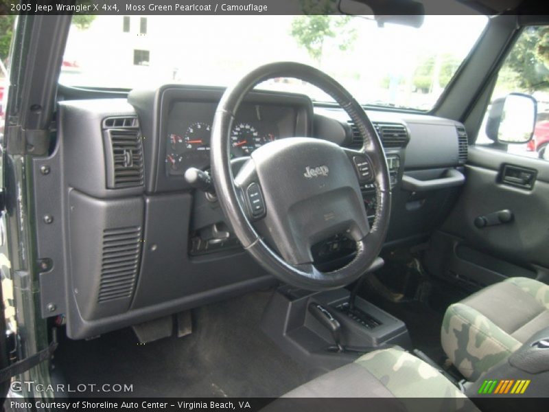 Moss Green Pearlcoat / Camouflage 2005 Jeep Wrangler X 4x4