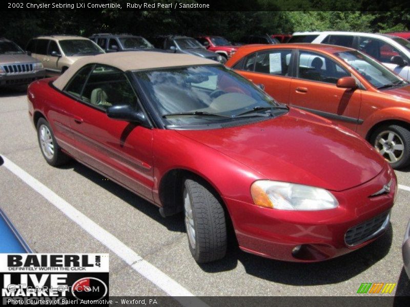 Ruby Red Pearl / Sandstone 2002 Chrysler Sebring LXi Convertible