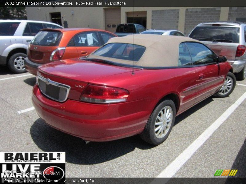Ruby Red Pearl / Sandstone 2002 Chrysler Sebring LXi Convertible