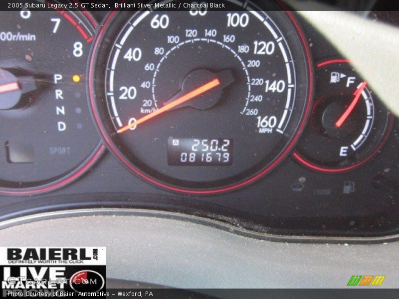 Brilliant Silver Metallic / Charcoal Black 2005 Subaru Legacy 2.5 GT Sedan