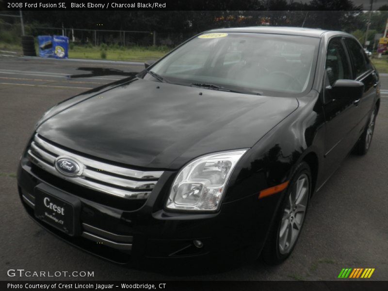 Black Ebony / Charcoal Black/Red 2008 Ford Fusion SE