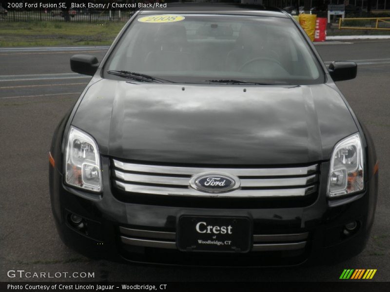 Black Ebony / Charcoal Black/Red 2008 Ford Fusion SE