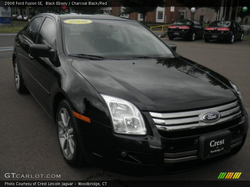 Black Ebony / Charcoal Black/Red 2008 Ford Fusion SE