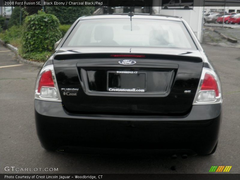 Black Ebony / Charcoal Black/Red 2008 Ford Fusion SE