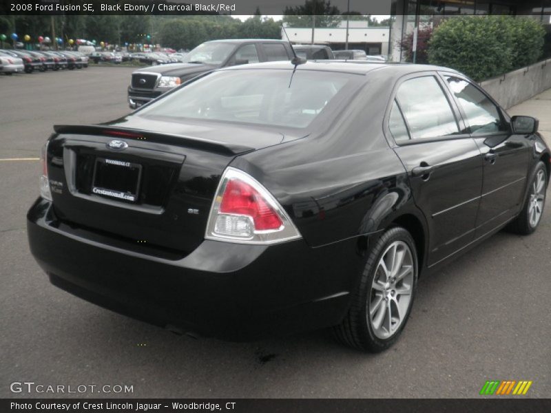 Black Ebony / Charcoal Black/Red 2008 Ford Fusion SE