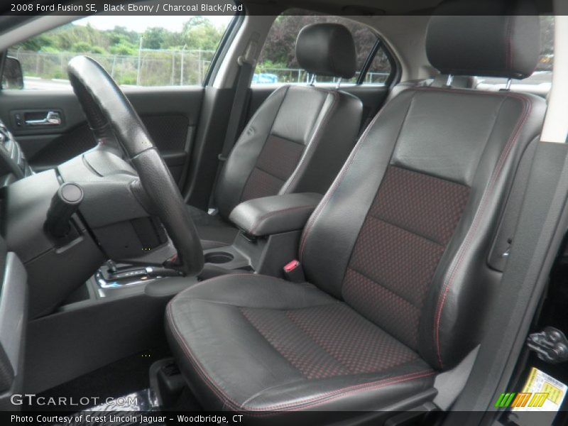 Black Ebony / Charcoal Black/Red 2008 Ford Fusion SE