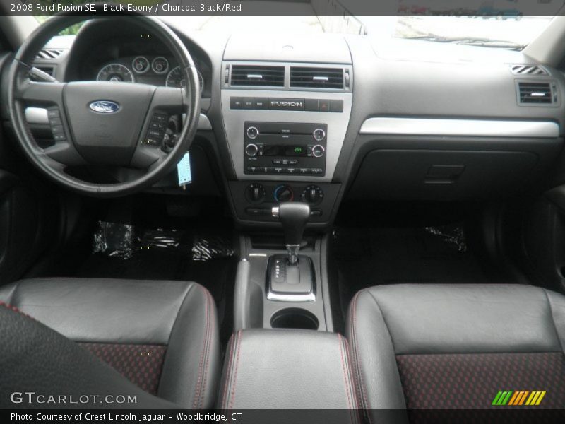 Black Ebony / Charcoal Black/Red 2008 Ford Fusion SE