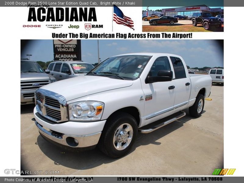 Bright White / Khaki 2008 Dodge Ram 2500 Lone Star Edition Quad Cab